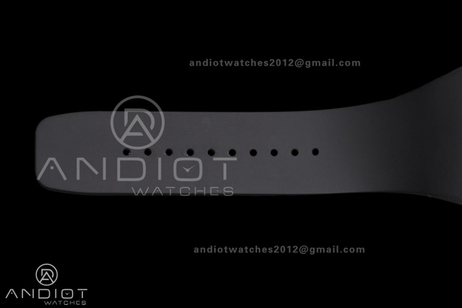 RM061 Black Ceramic A9F 1:1 Best Edition Green Inner Bezel on Black Rubber Strap RMUL2 Free Sprung