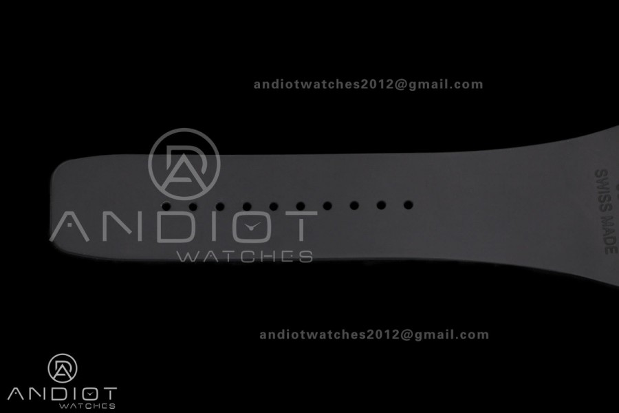RM061 Black Ceramic A9F 1:1 Best Edition Green Inner Bezel on Black Rubber Strap RMUL2 Free Sprung