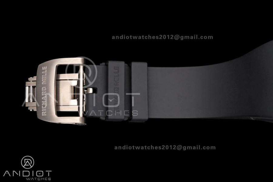 RM061 Black Ceramic A9F 1:1 Best Edition Green Inner Bezel on Black Rubber Strap RMUL2 Free Sprung