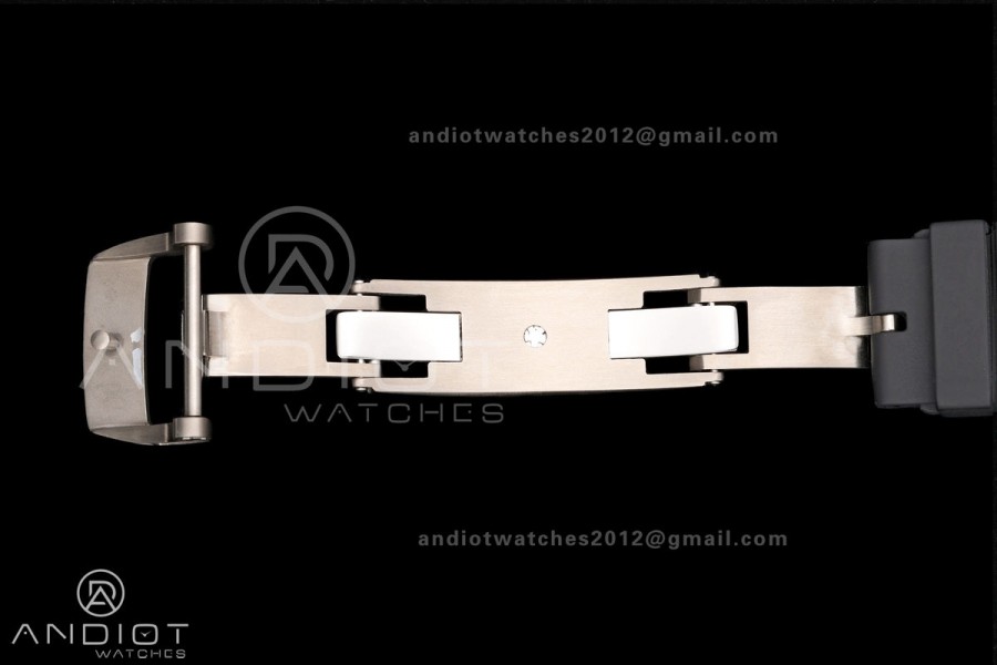 RM061 Black Ceramic A9F 1:1 Best Edition Green Inner Bezel on Black Rubber Strap RMUL2 Free Sprung