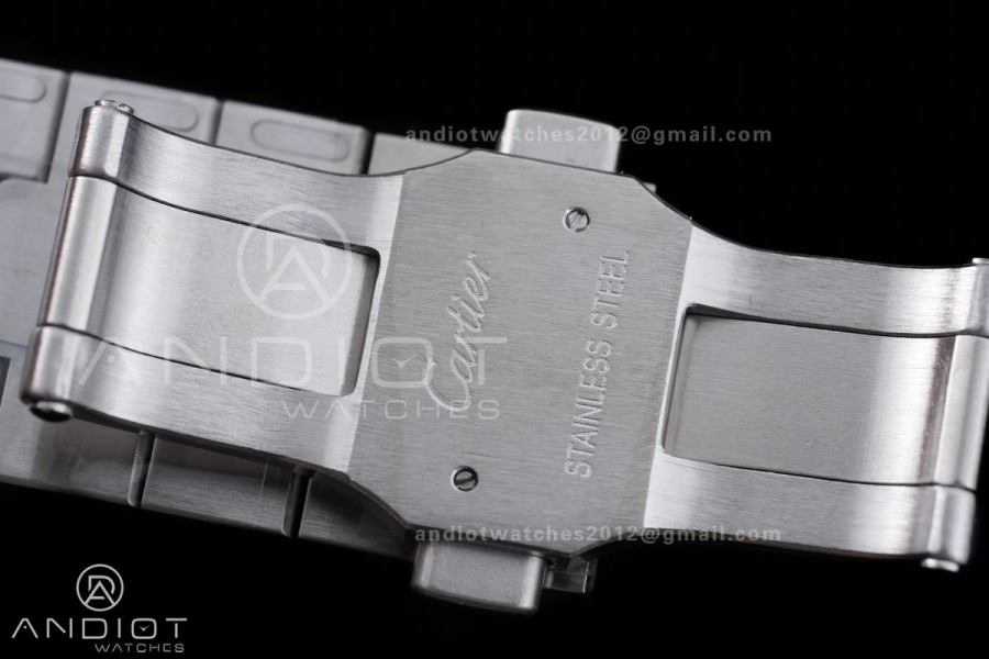 Santos de Cartier XL 40mm SS AF Black Dial Black Bezel SS Bracelet MIYOTA 9015