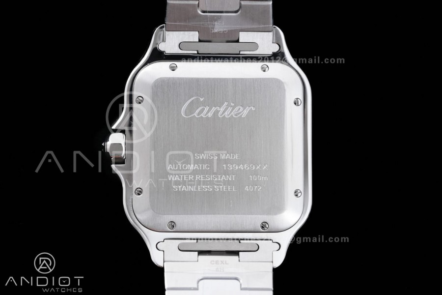 Santos de Cartier XL 40mm SS AF Black Dial Black Bezel SS Bracelet MIYOTA 9015