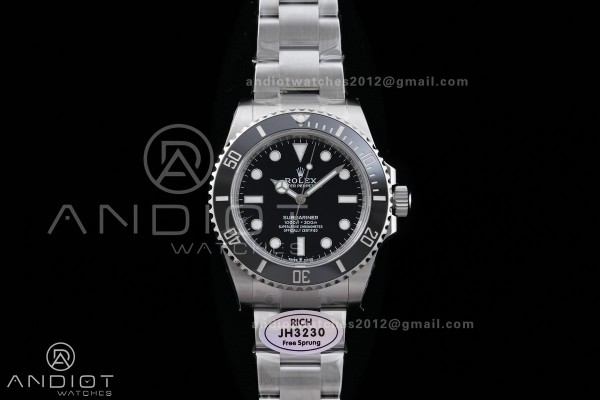 Submariner 41mm 124060 No Date RICH 1:1 Best Edition 904L SS Case and Bracelet JH3230 V2 (Free Sprung)