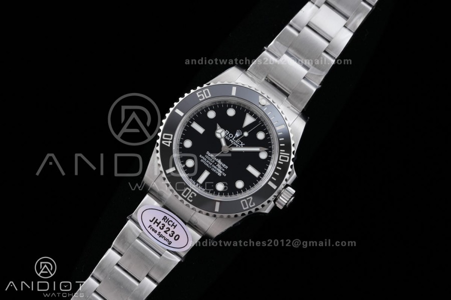 Submariner 41mm 124060 No Date RICH 1:1 Best Edition 904L SS Case and Bracelet JH3230 V2 (Free Sprung)