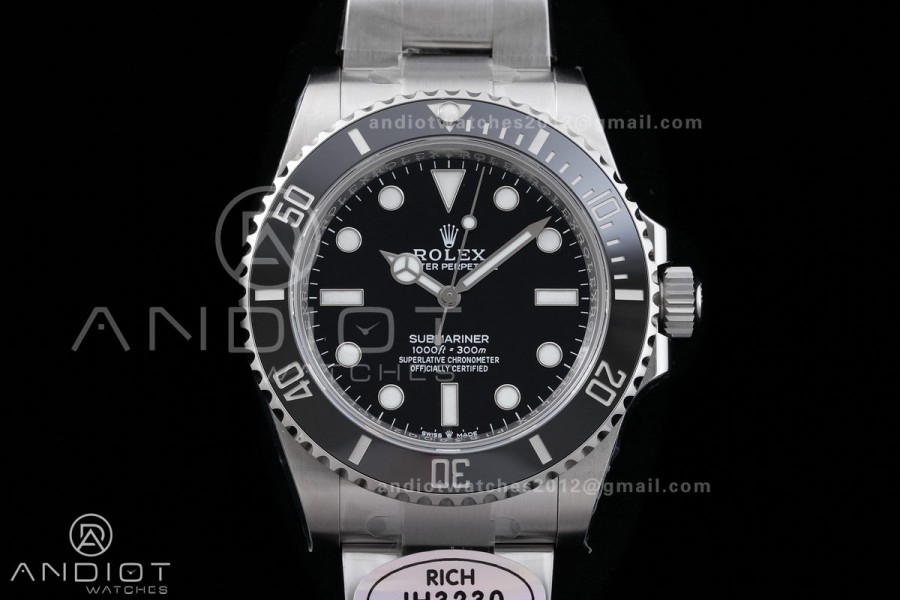 Submariner 41mm 124060 No Date RICH 1:1 Best Edition 904L SS Case and Bracelet JH3230 V2 (Free Sprung)