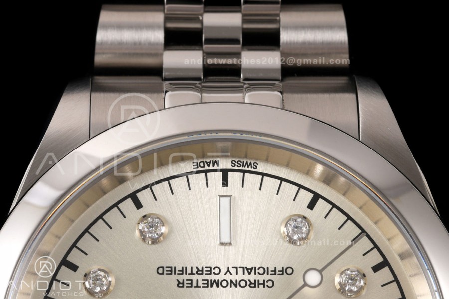 Black Bay One 41 SS HTF 1:1 Best Edition Silver Diamonds Dial on SS Bracelet A26J