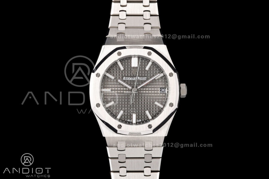 Royal Oak 15500 SS OCTA 1:1 Best Edition Gray Dial on SS Bracelet JH4302 Super Clone (Free Sprung)