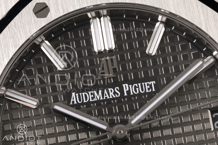 Royal Oak 15500 SS OCTA 1:1 Best Edition Gray Dial on SS Bracelet JH4302 Super Clone (Free Sprung)