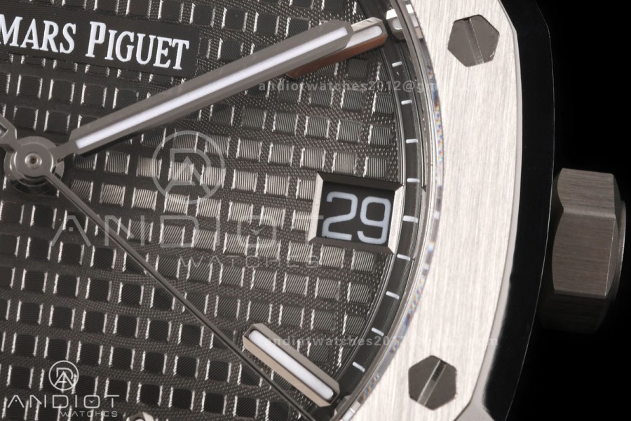 Royal Oak 15500 SS OCTA 1:1 Best Edition Gray Dial on SS Bracelet JH4302 Super Clone (Free Sprung)