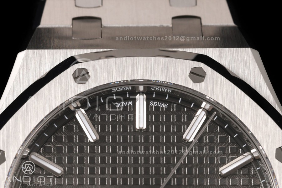 Royal Oak 15500 SS OCTA 1:1 Best Edition Gray Dial on SS Bracelet JH4302 Super Clone (Free Sprung)