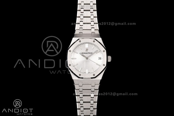 Royal Oak 15500 SS OCTA 1:1 Best Edition White Dia...