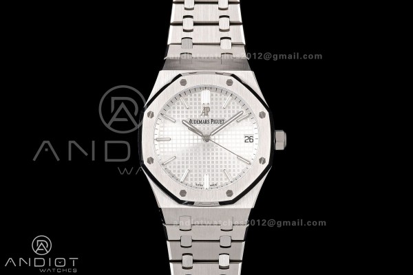 Royal Oak 15500 SS OCTA 1:1 Best Edition White Dia...
