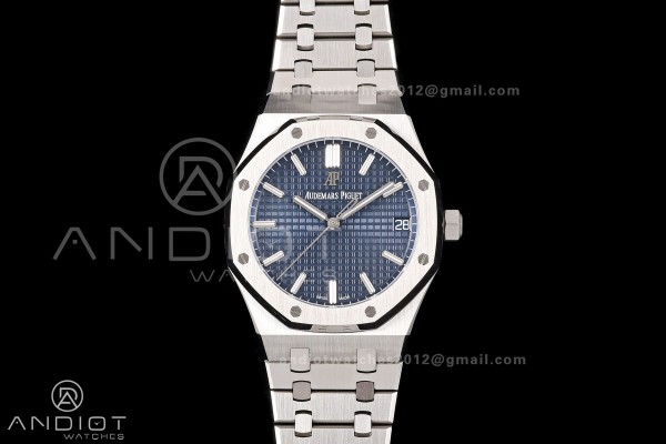 Royal Oak 15500 SS OCTA 1:1 Best Edition Blue Dial...