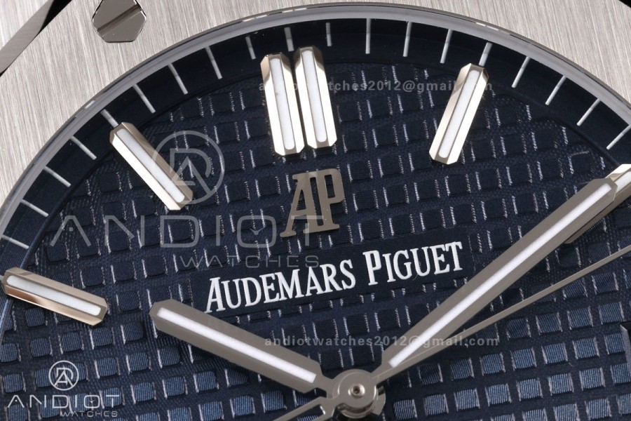 Royal Oak 15500 SS OCTA 1:1 Best Edition Blue Dial on SS Bracelet JH4302 Super Clone (Free Sprung)