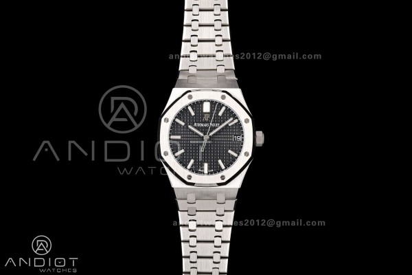 Royal Oak 15500 SS OCTA 1:1 Best Edition Black Dia...