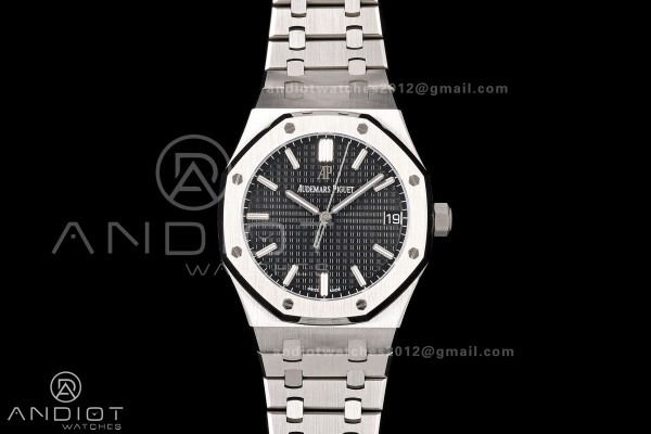 Royal Oak 15500 SS OCTA 1:1 Best Edition Black Dia...