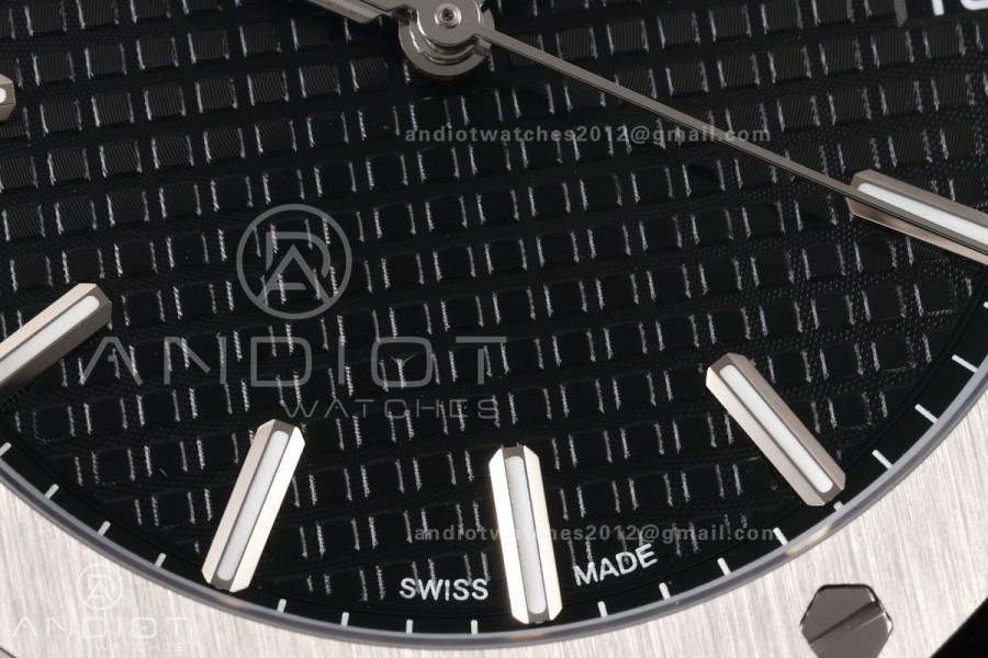 Royal Oak 15500 SS OCTA 1:1 Best Edition Black Dial on SS Bracelet JH4302 Super Clone (Free Sprung)