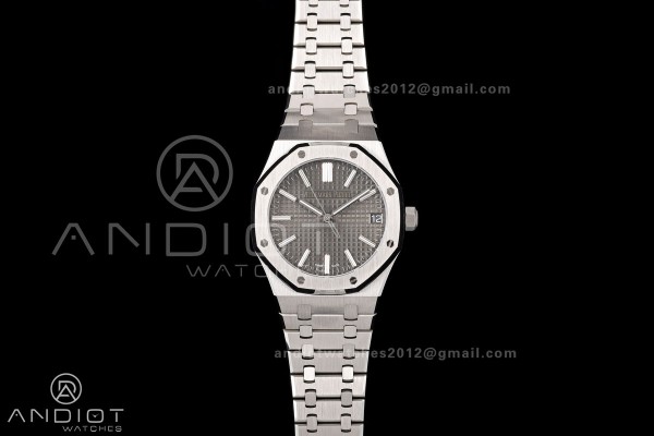 Royal Oak 15510 SS OCTA 1:1 Best Edition Gray Dial on SS Bracelet JH4302 Super Clone (Free Sprung)