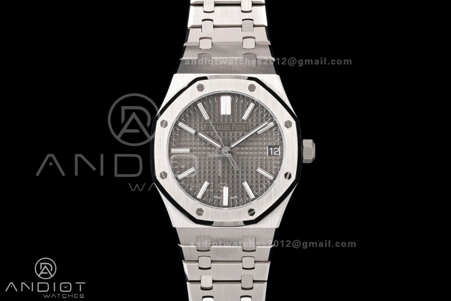 Royal Oak 15510 SS OCTA 1:1 Best Edition Gray Dial on SS Bracelet JH4302 Super Clone (Free Sprung)