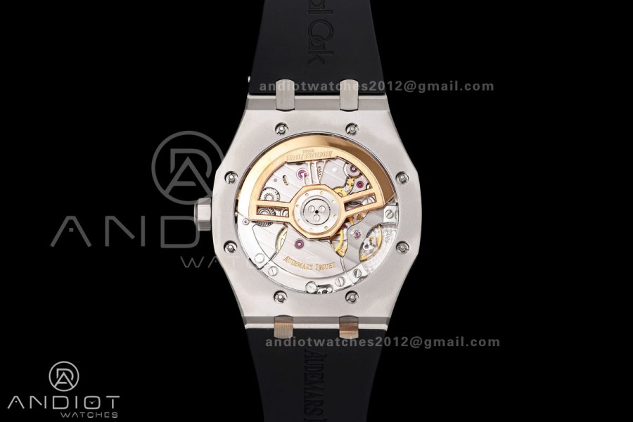 Royal Oak 15510 SS OCTA 1:1 Best Edition Gray Dial on Black Rubber Strap JH4302 Super Clone (Free Sprung)