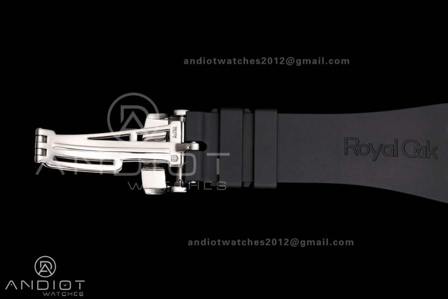 Royal Oak 15510 SS OCTA 1:1 Best Edition Gray Dial on Black Rubber Strap JH4302 Super Clone (Free Sprung)