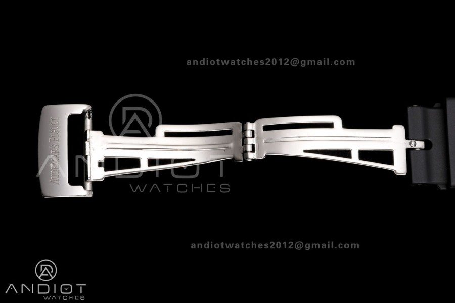 Royal Oak 15510 SS OCTA 1:1 Best Edition Gray Dial on Black Rubber Strap JH4302 Super Clone (Free Sprung)