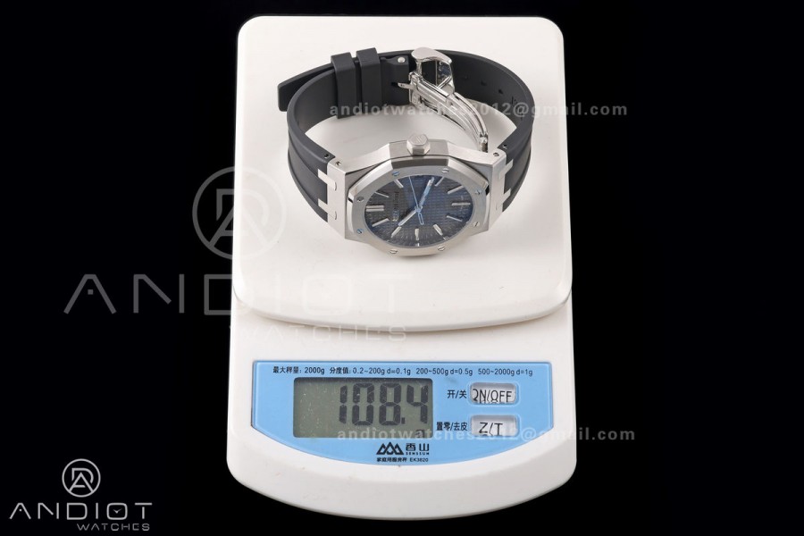 Royal Oak 15510 SS OCTA 1:1 Best Edition Gray Dial on Black Rubber Strap JH4302 Super Clone (Free Sprung)