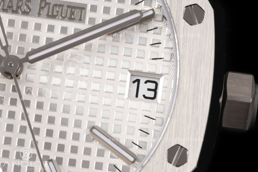 Royal Oak 15510 SS OCTA 1:1 Best Edition White Dial on SS Bracelet JH4302 Super Clone (Free Sprung)