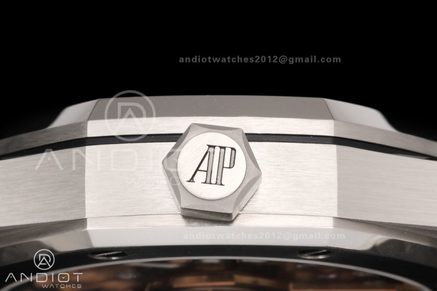 Royal Oak 15510 SS OCTA 1:1 Best Edition White Dial on SS Bracelet JH4302 Super Clone (Free Sprung)