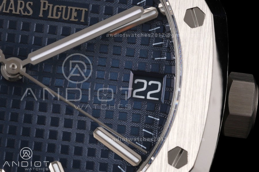 Royal Oak 15510 SS OCTA 1:1 Best Edition Blue Dial on SS Bracelet JH4302 Super Clone (Free Sprung)