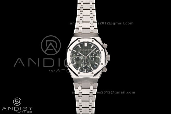 Royal Oak Chrono 26240 SS OCTA 1:1 Best Edition Green Dial on SS Bracelet JH4401 Super Clone (Free Sprung)