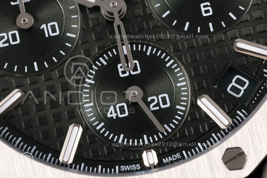 Royal Oak Chrono 26240 SS OCTA 1:1 Best Edition Green Dial on SS Bracelet JH4401 Super Clone (Free Sprung)