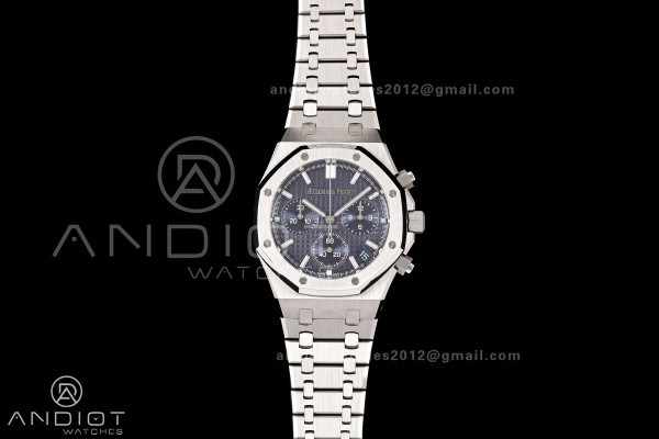 Royal Oak Chrono 26240 SS OCTA 1:1 Best Edition Blue Dial on SS Bracelet JH4401 Super Clone (Free Sprung)