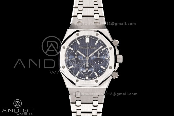 Royal Oak Chrono 26240 SS OCTA 1:1 Best Edition Blue Dial on SS Bracelet JH4401 Super Clone (Free Sprung)