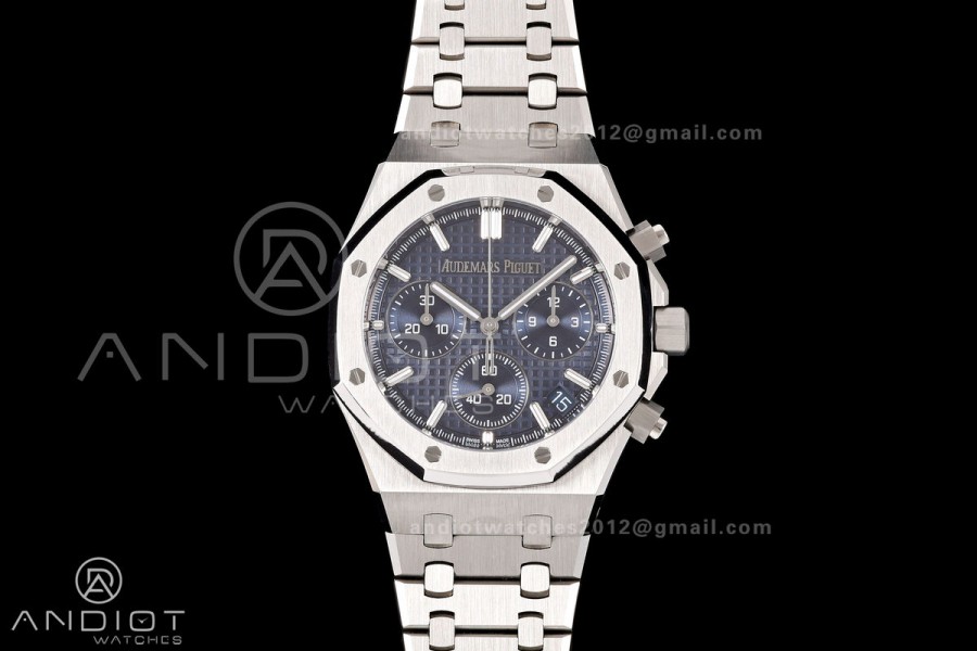Royal Oak Chrono 26240 SS OCTA 1:1 Best Edition Blue Dial on SS Bracelet JH4401 Super Clone (Free Sprung)