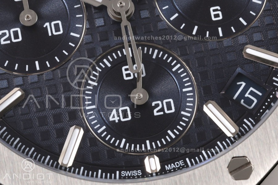 Royal Oak Chrono 26240 SS OCTA 1:1 Best Edition Blue Dial on SS Bracelet JH4401 Super Clone (Free Sprung)