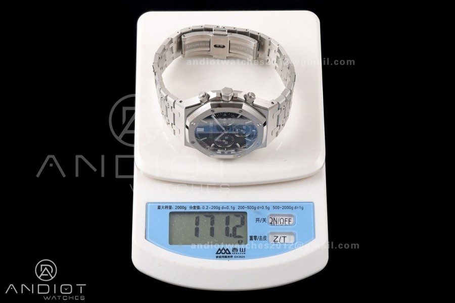 Royal Oak Chrono 26240 SS OCTA 1:1 Best Edition Black Dial on SS Bracelet JH4401 Super Clone (Free Sprung)
