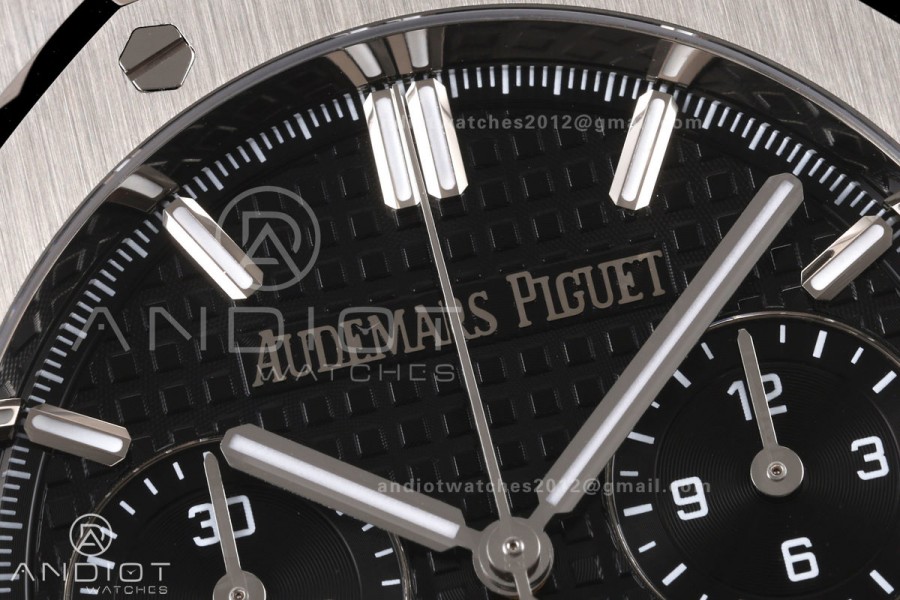 Royal Oak Chrono 26240 SS OCTA 1:1 Best Edition Black Dial on SS Bracelet JH4401 Super Clone (Free Sprung)