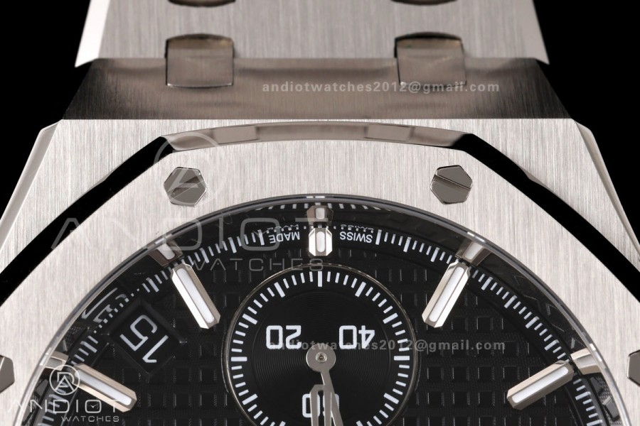 Royal Oak Chrono 26240 SS OCTA 1:1 Best Edition Black Dial on SS Bracelet JH4401 Super Clone (Free Sprung)