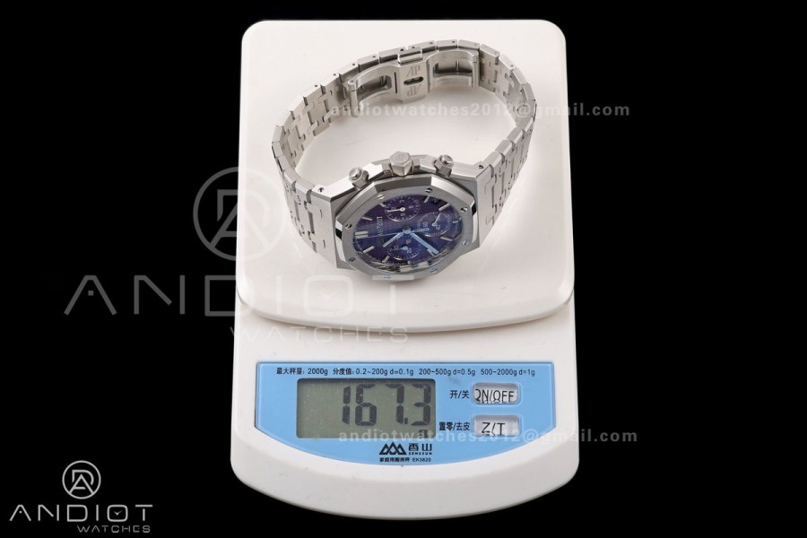 Royal Oak Chrono 26240 SS OCTA 1:1 Best Edition Purple Dial on SS Bracelet JH4401 Super Clone (Free Sprung)