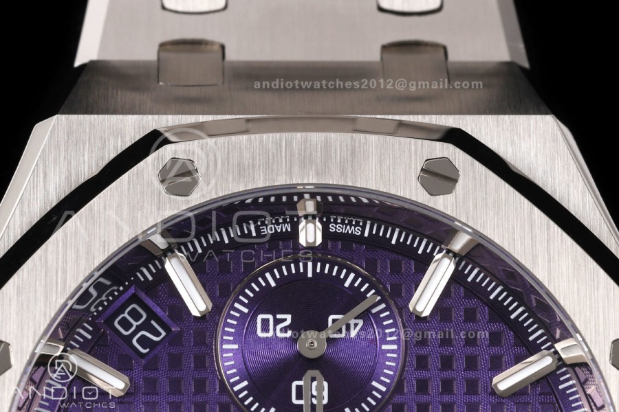 Royal Oak Chrono 26240 SS OCTA 1:1 Best Edition Purple Dial on SS Bracelet JH4401 Super Clone (Free Sprung)