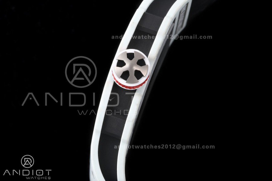 RICH Maker's 1:1 RM67-02 White NTPT France Blue/White/Red Skeleton Dial CRMA7 Super Clone