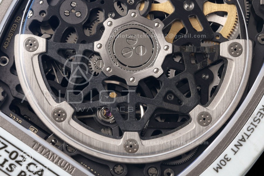 RICH Maker's 1:1 RM67-02 White NTPT France Blue/White/Red Skeleton Dial CRMA7 Super Clone
