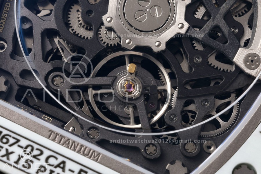 RICH Maker's 1:1 RM67-02 White NTPT France Blue/White/Red Skeleton Dial CRMA7 Super Clone