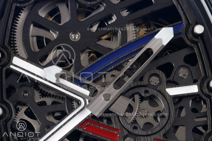 RICH Maker's 1:1 RM67-02 White NTPT France Blue/White/Red Skeleton Dial CRMA7 Super Clone