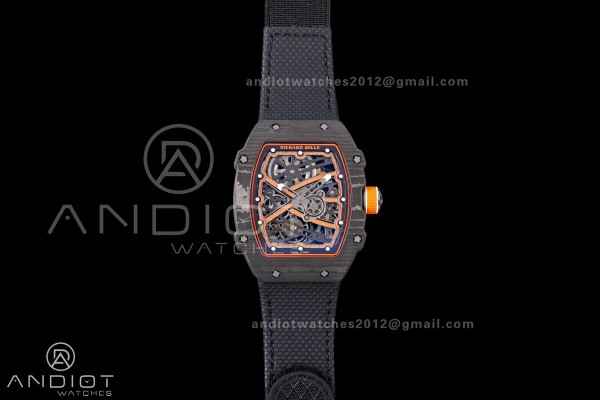 RICH Maker's 1:1 RM67-02 Black NTPT McLaren Orange Skeleton Dial CRMA7 Super Clone