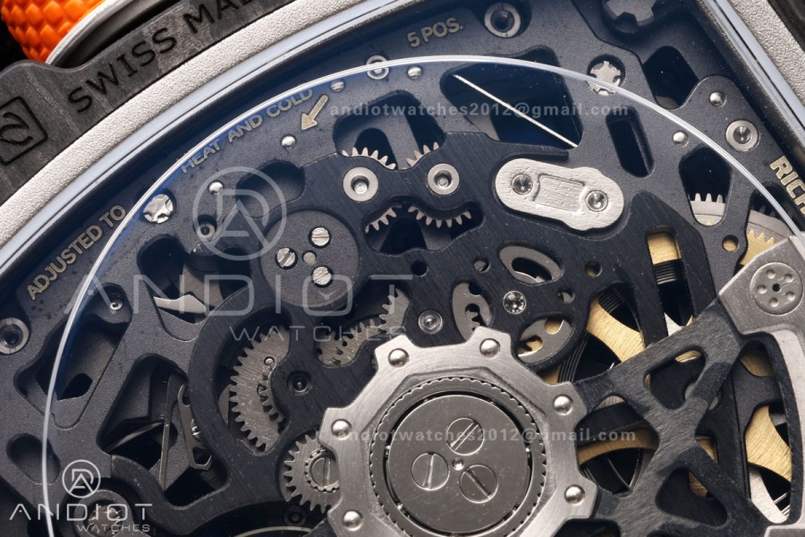 RICH Maker's 1:1 RM67-02 Black NTPT McLaren Orange Skeleton Dial CRMA7 Super Clone
