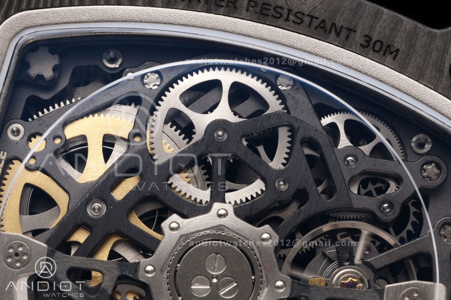 RICH Maker's 1:1 RM67-02 Black NTPT McLaren Orange Skeleton Dial CRMA7 Super Clone