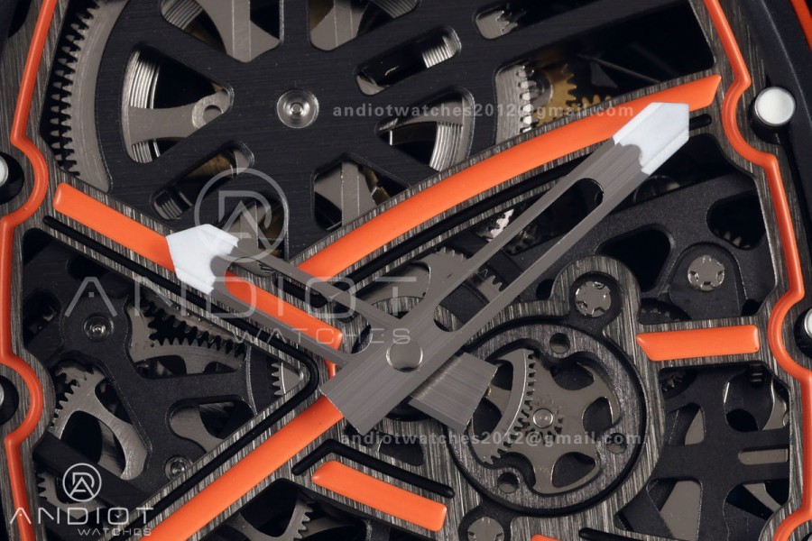 RICH Maker's 1:1 RM67-02 Black NTPT McLaren Orange Skeleton Dial CRMA7 Super Clone
