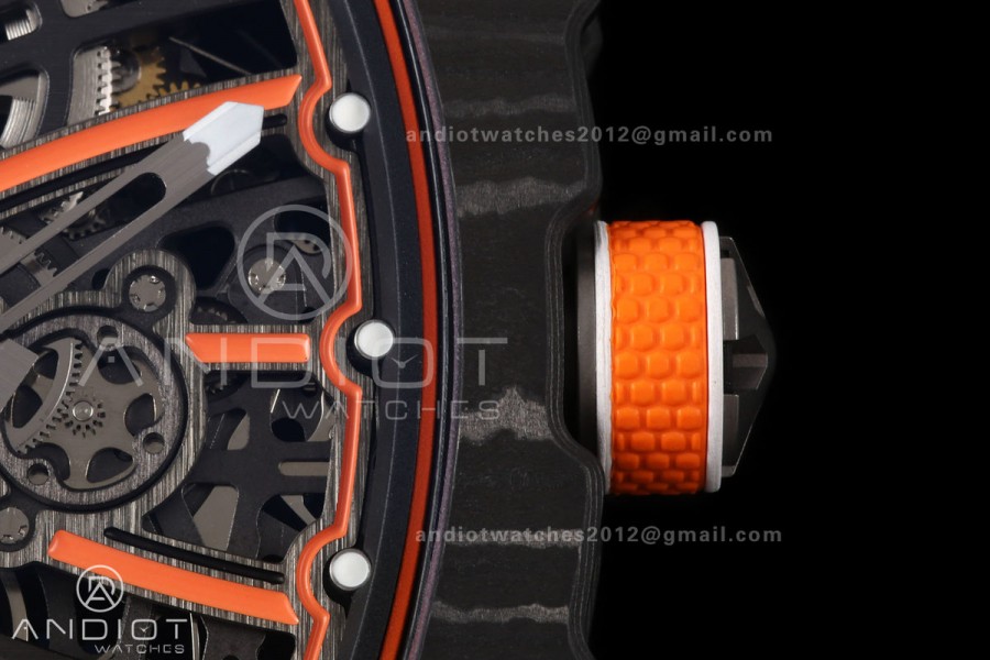 RICH Maker's 1:1 RM67-02 Black NTPT McLaren Orange Skeleton Dial CRMA7 Super Clone